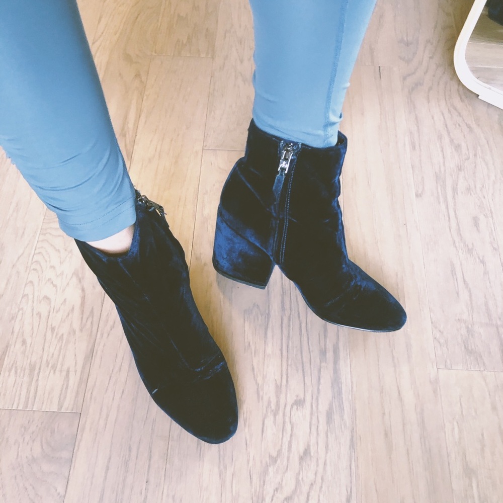 Sam Edelman Blue Velvet Boots